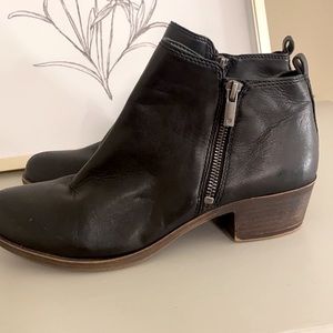 Lucky Brand Women's Black Basel Smooth Leather Booties